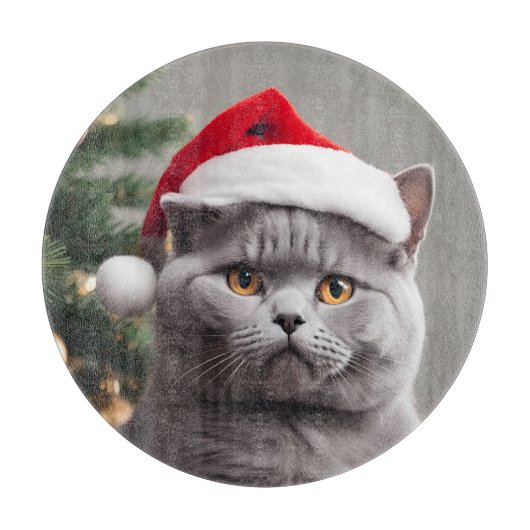 British Shorthair Christmas Schneidebrett (Vorderseite)