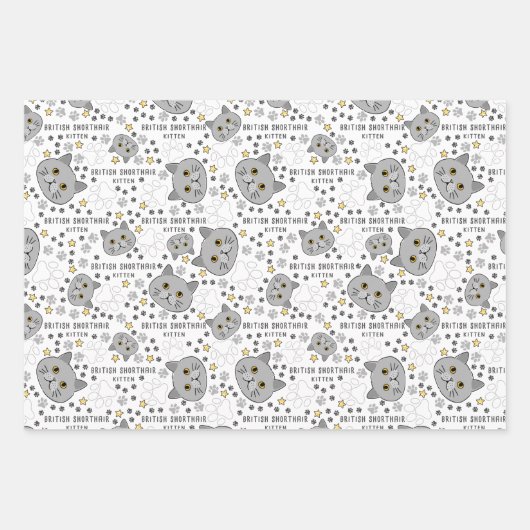 British Shorthair Geschenkpapier Set (Vorderseite)