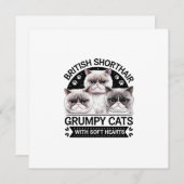 British Shorthair Grumpy Cats Einladung (Vorne/Hinten)