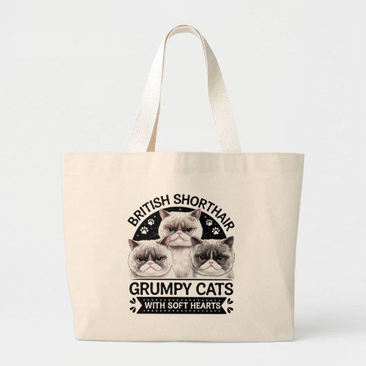 British Shorthair Grumpy Cats Jumbo Stoffbeutel (Vorne)