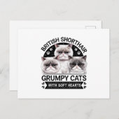 British Shorthair Grumpy Cats Postkarte (Vorne/Hinten)