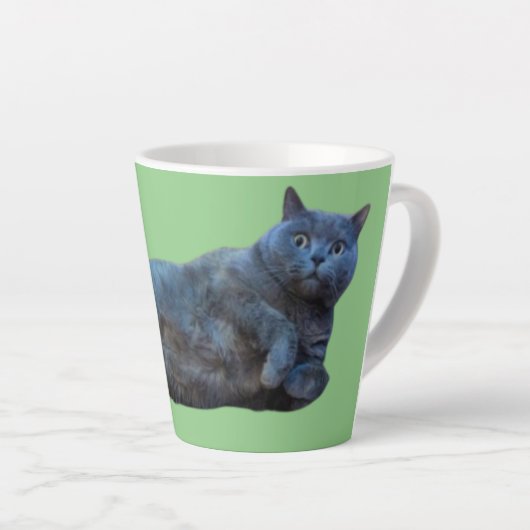 British Shorthair Kitty Cat Lay auf Seite Milchtasse (Rechte Ecke)