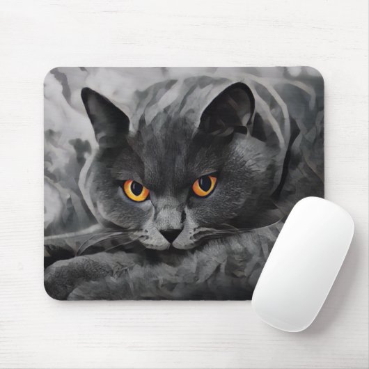 British Shorthair Kitty Mousepad (Mit Mouse)