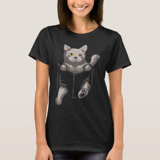 British Shorthaired Cat Sits In The Bag I Cats T-Shirt