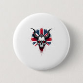 British Skull England UK Flag Premium T-Shirt (1) Button (Vorderseite)