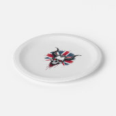 British Skull England UK Flag Premium T-Shirt (1) Pappteller (Schrägansicht)