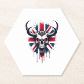 British Skull England UK Flag Premium T-Shirt (2) Untersetzer (Vorderseite)