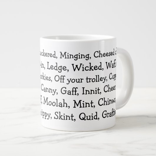 British Slang Jumbo-Tasse (Vorderseite Rechts)