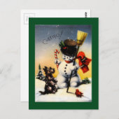 British Snowman und Scotty Dog Cheerio! Postkarte (Vorne/Hinten)
