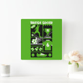 British Soccer Quadratische Wanduhr (Zuhause)