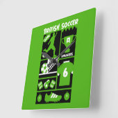 British Soccer Quadratische Wanduhr (Winkel)