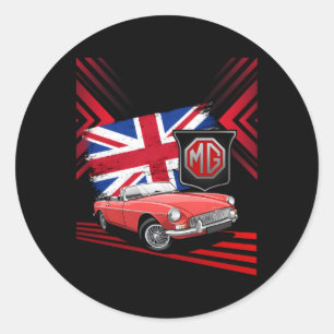 British Sports Car Mg Mgb Convertible Runder Aufkleber