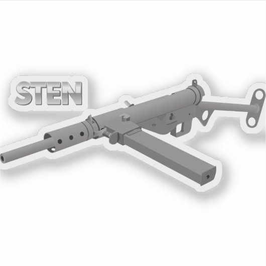 British Sten MKII Submachine Gun Aufkleber (Vorderseite)