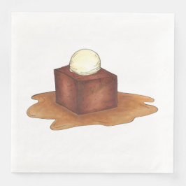 British Sticky Toffee Pudding Dessert Food Napkins Serviette