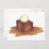 British Sticky Toffee Pudding Dessert Postkarte (Vorne/Hinten)