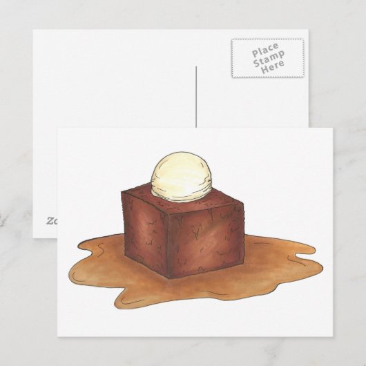 British Sticky Toffee Pudding Dessert Postkarte (Vorne/Hinten)