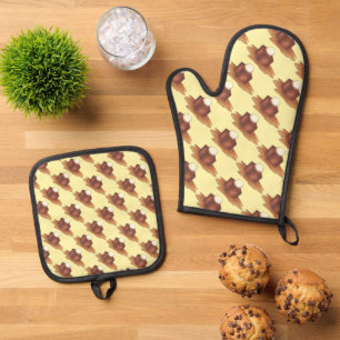 British Sticky Toffee Pudding England Feinschmecke Ofenhandschuh & Topflappen-Set