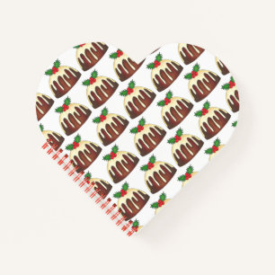 British Sugar Plum Pudding Weihnachtsfeiertag Holl Notizblock