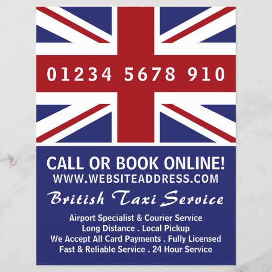 British Taxi Firm Flag with Price List Flyer (Vorne)