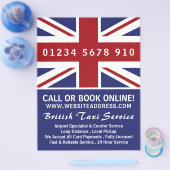 British Taxi Firm Flag with Price List Flyer (Einzeln)
