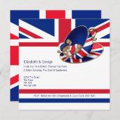 British Tea Party Einladung (Vorne/Hinten)