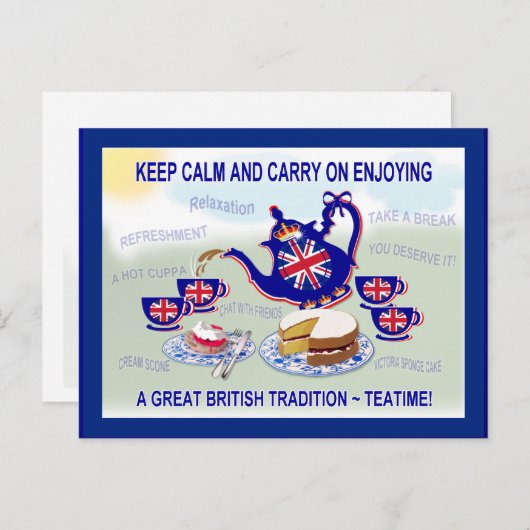 British Teatime ~ Postcard Postkarte (Vorne/Hinten)