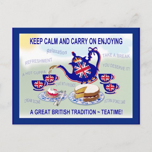 British Teatime ~ Postcard Postkarte (Vorderseite)