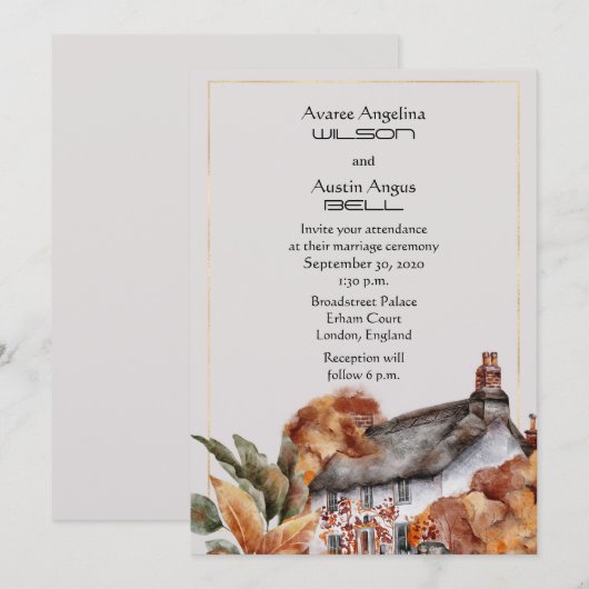 British Thatched Roof Wedding (Vorne/Hinten)