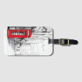 British Travel ID mit Red Phone Booth Gepäckanhänger