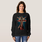 British UK Giraffe on Great Britain Giraffe Sweatshirt (Vorne ganz)
