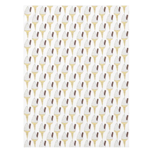 British UK Soft Serve Ice Cream Van Vanilla Cone Tischdecke (Vorderseite)