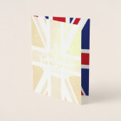 British Union Jack British Wedding Themed (blau) Folienkarte (Vorderseite)