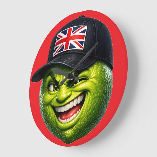 British Union Jack cap wall clock Große Wanduhr (Winkel)