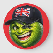 British Union Jack cap wall clock Große Wanduhr (Vorderseite)