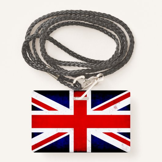 British Union Jack Flag Ausweis (Vorderseite mit Schlüsselband)