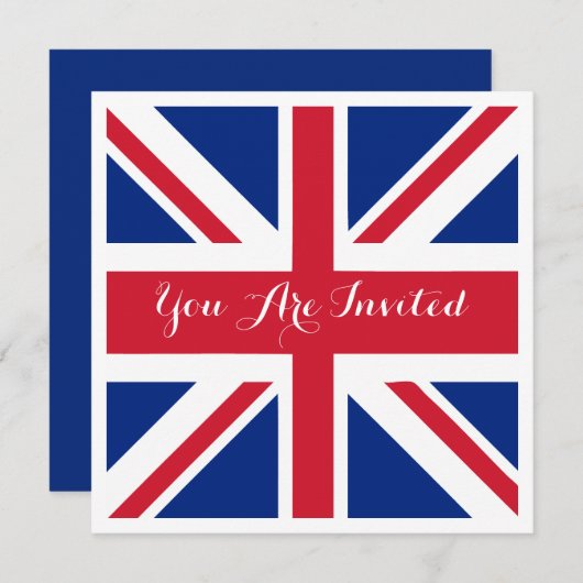 British Union Jack Flag British Wedding Einladung (Vorne/Hinten)