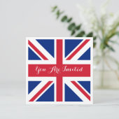 British Union Jack Flag British Wedding Einladung (Stehend Vorderseite)