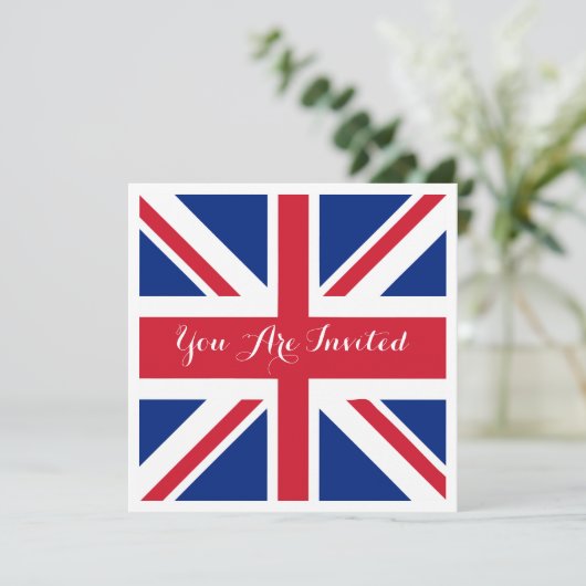 British Union Jack Flag British Wedding Einladung (Stehend Vorderseite)
