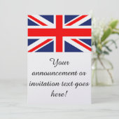 British Union Jack Flag Einladung (Stehend Vorderseite)