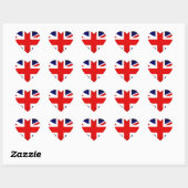 British Union Jack Flag Herz-Aufkleber (Blatt)