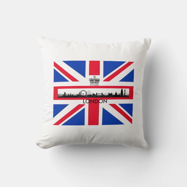 British Union Jack Flag London Eye Skyline Kissen (Vorderseite)