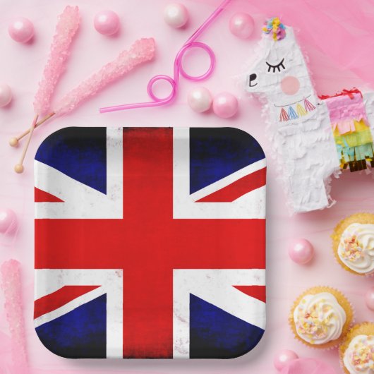 British Union Jack Flag Pappteller (Party)