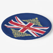British Union Jack Flag Patriotic Wedding Paper Pappteller (Schrägansicht)