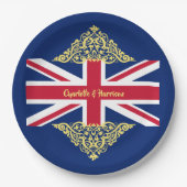 British Union Jack Flag Patriotic Wedding Paper Pappteller (Vorderseite)