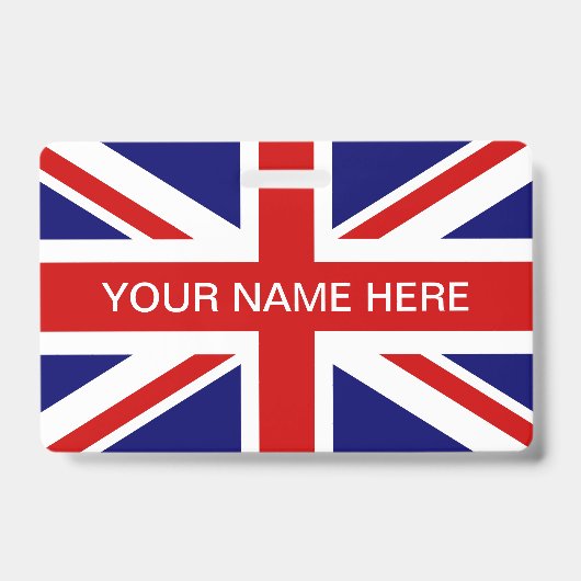 British Union Jack flag personalized name Ausweis (Vorderseite)
