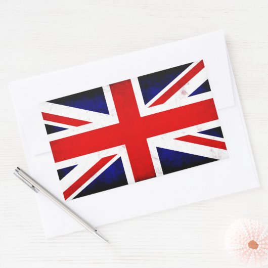 British Union Jack Flag Rechteckiger Aufkleber (Umschlag)