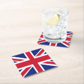 British Union Jack Flag Rechteckiger Pappuntersetzer (Vor Ort)