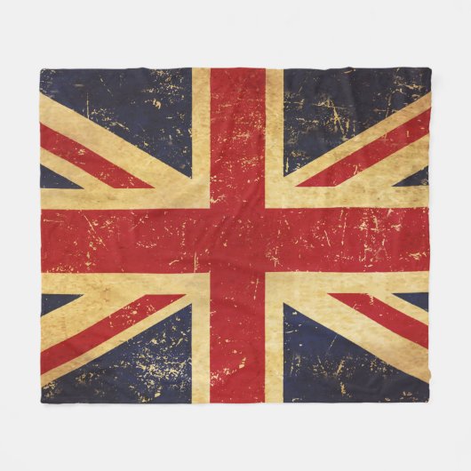 British Union Jack Flag Vintag Fleecedecke (Vorderseite (Horizontal))