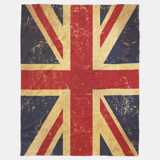 British Union Jack Flag Vintag Fleecedecke (Vorderseite)