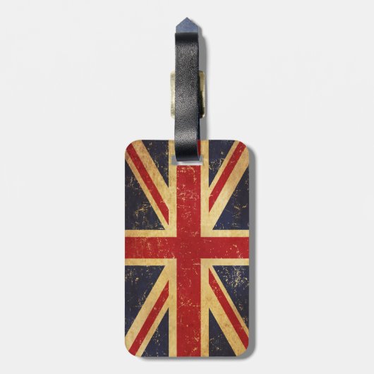 British Union Jack Flag Vintag Gepäckanhänger (Rückseite vertikal)